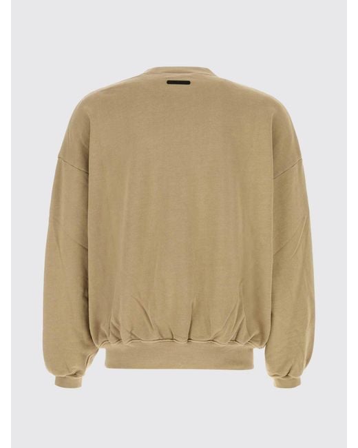 Fear Of God Natural Relaxed Fit Crewneck Cotton Jumper With Logo for men