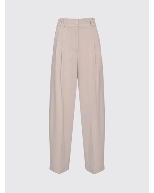Patrizia Pepe Natural Viscose Blend Wide Leg Pants