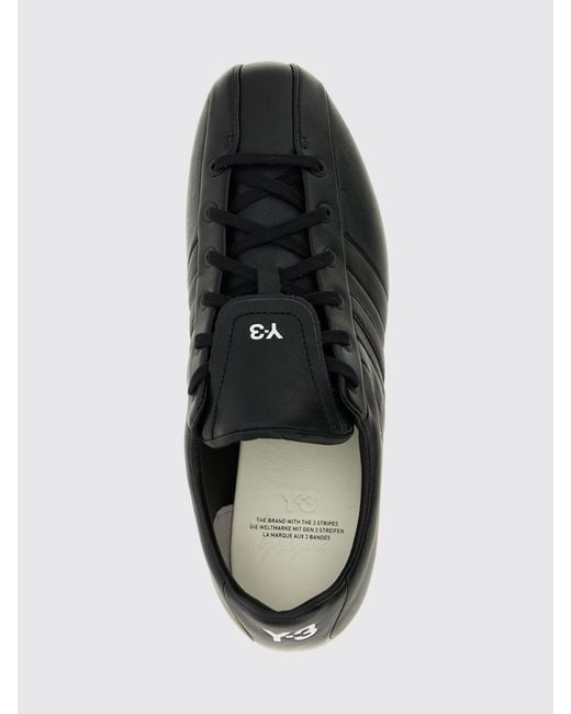 Y-3 Black Field Leather Sneakers for men