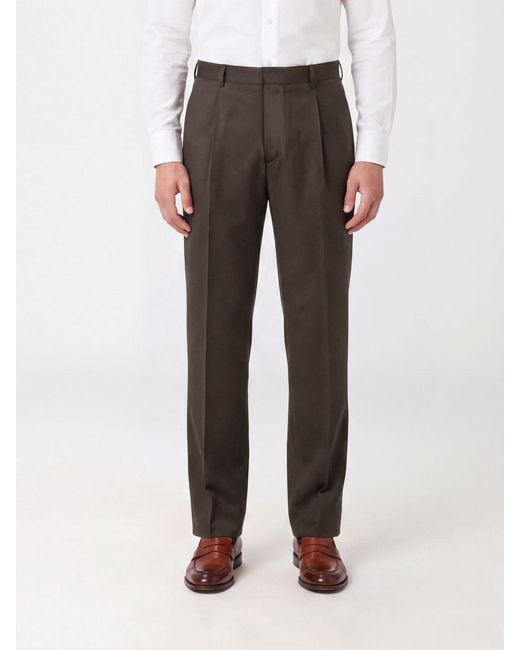 Lardini Gray Pure Virgin Wool Wide-Leg Trousers With Darts And Mid-Rise Waist for men