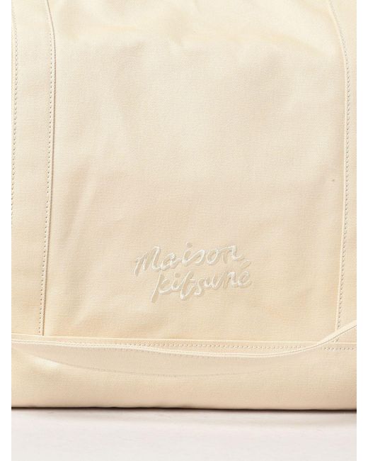 Maison Kitsun&Eacute Borsa Fox Head di Maison Kitsuné in Natural