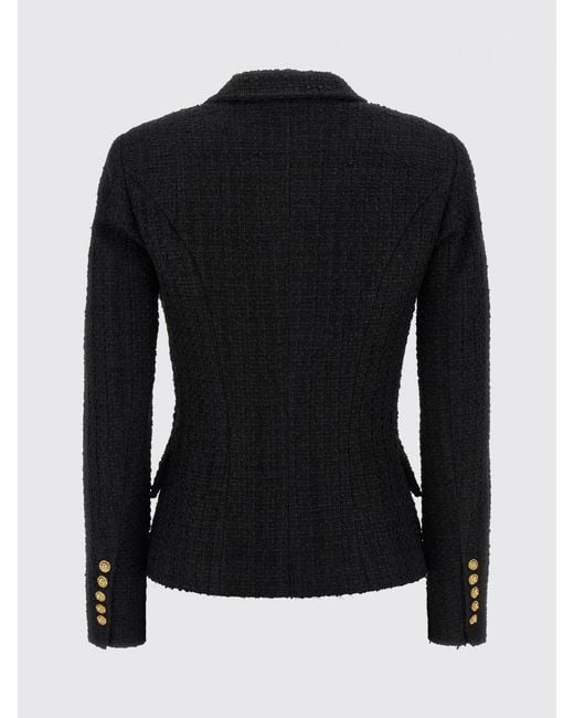 Balmain Black Double-Breasted Wool Blend Blazer