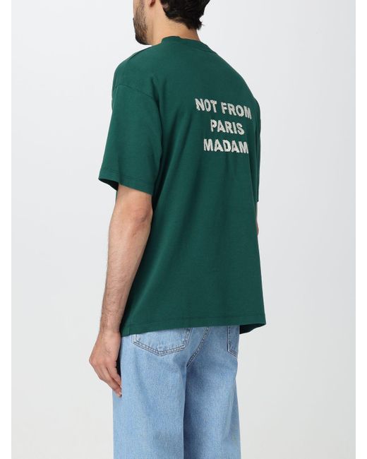 T-shirt Drole De Monsieur in jersey di Drole de Monsieur in Green da Uomo