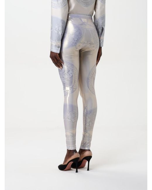 Versace White Leggings With La Coupe Des Dieux Print