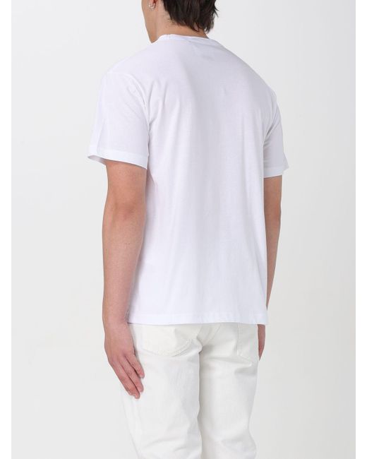 T-shirt in cotone con logo di Versace in White da Uomo