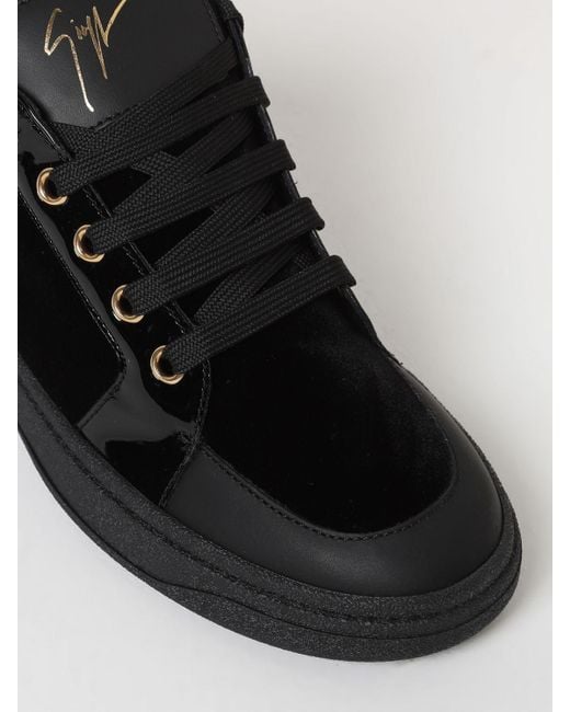 Sneakers in vernice e pelle di Giuseppe Zanotti in Black da Uomo