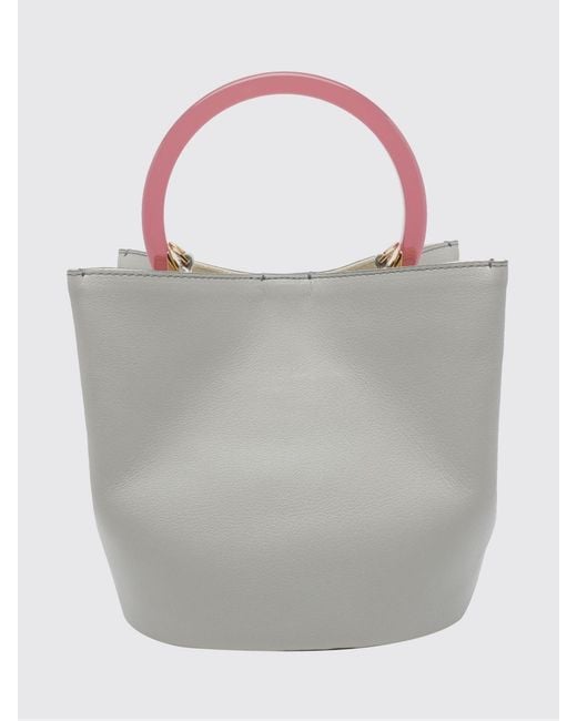 Marni Gray Pannier Leather Bag