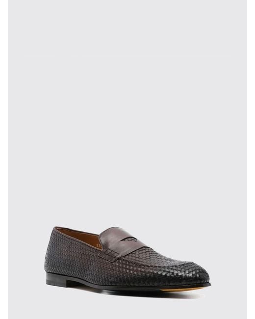Doucal's White Woven Leather Loafers for men
