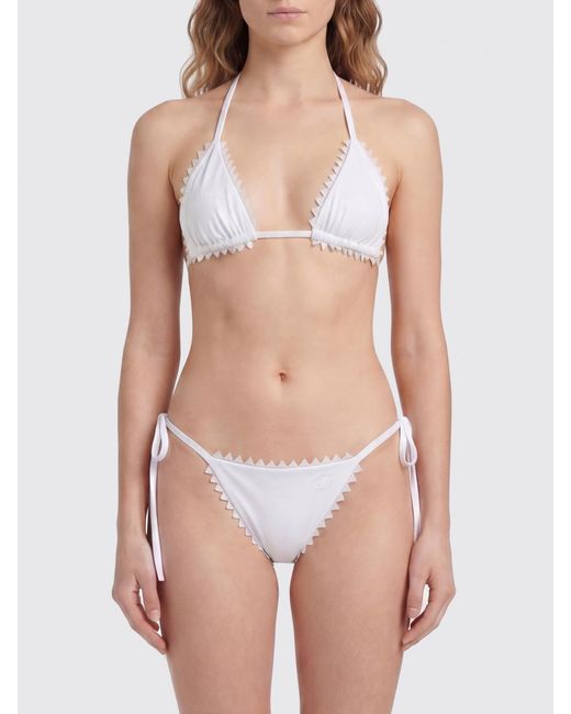 Jacquemus White Stretch Polyamide Bikini Top