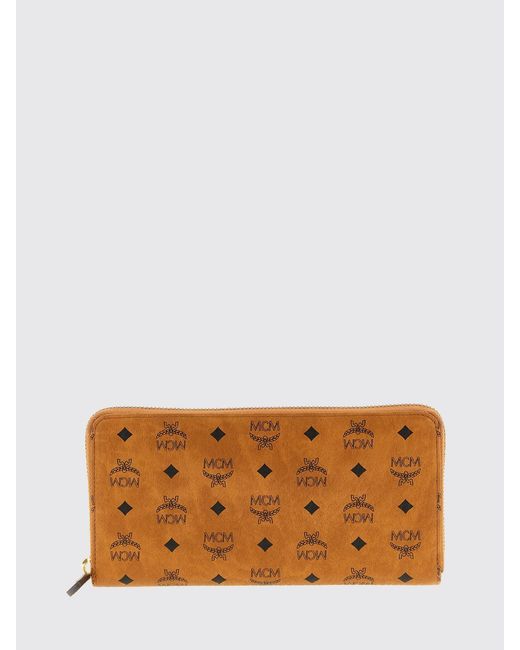 Portafoglio Aren Zip Around di MCM in Brown da Uomo