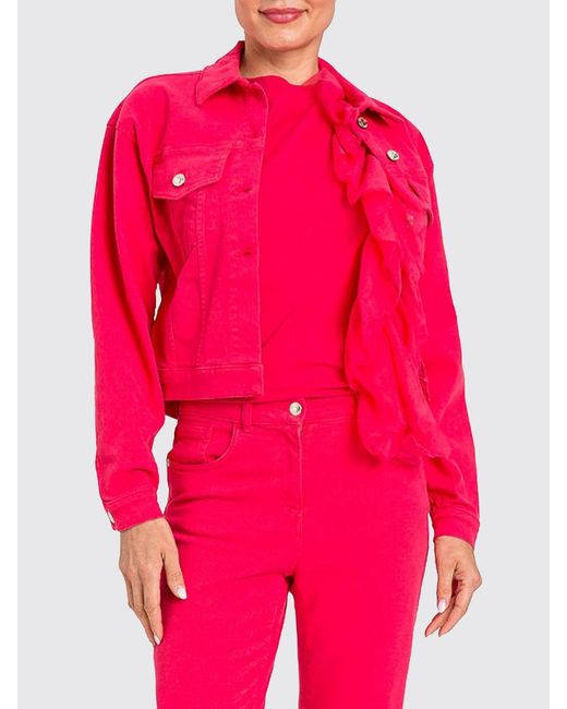 Twinset Pink Cotton T-Shirt With Ruffles