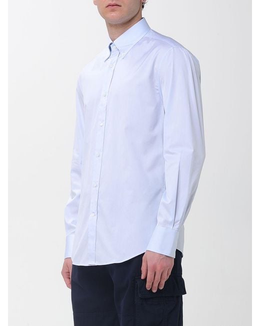 Brunello Cucinelli Blue Classic Cotton Shirt for men