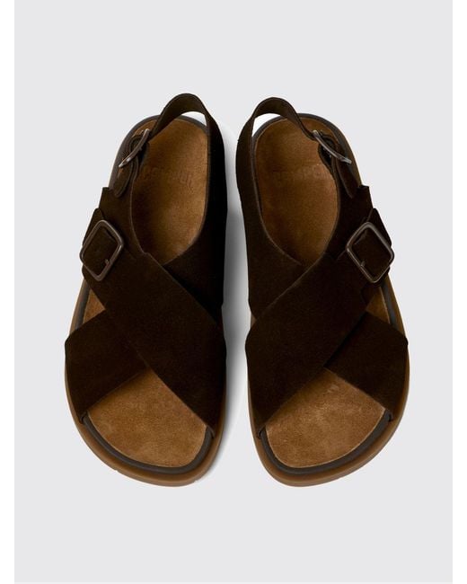 Camper Brown Lluc Suede Sandal for men