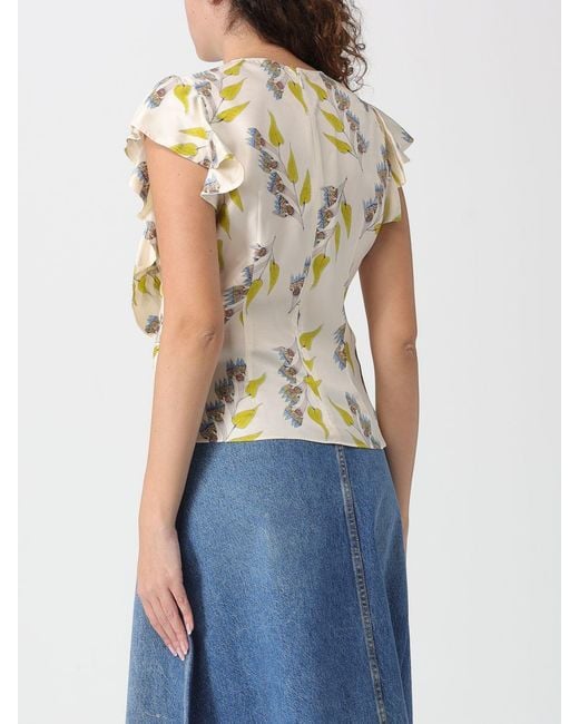 Ulla Johnson Blue Botanical Printed Silk Top