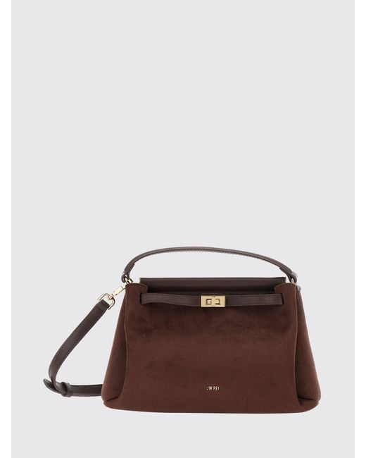 JW PEI Brown Carmen Faux Leather Handbag With Turn-Lock Closure And Shoulder Strap