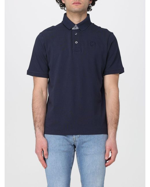 Blauer Blue Cotton Polo Shirt for men