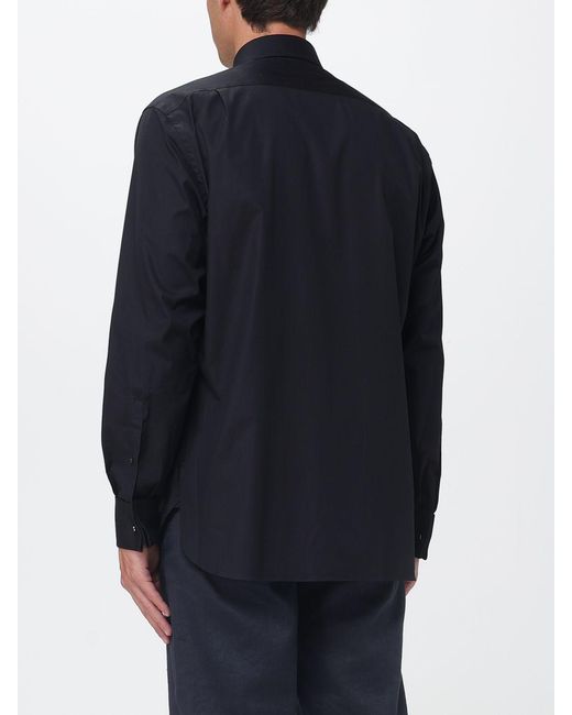 Zegna Blue Basic Stretch Poplin Shirt for men