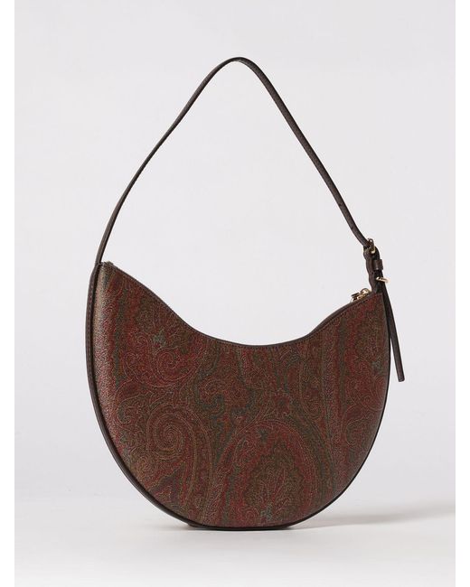 Etro Brown Essential Paisley Print Coated Cotton Bag