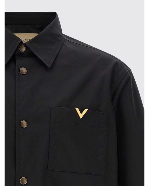 Valentino Garavani Blue Vlogo Signature Long-Sleeved Shirt for men