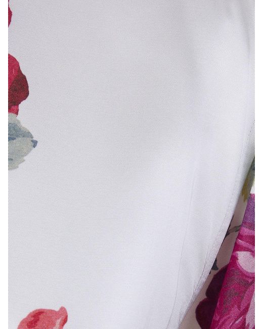N°21 White Satin Top With Floral Print