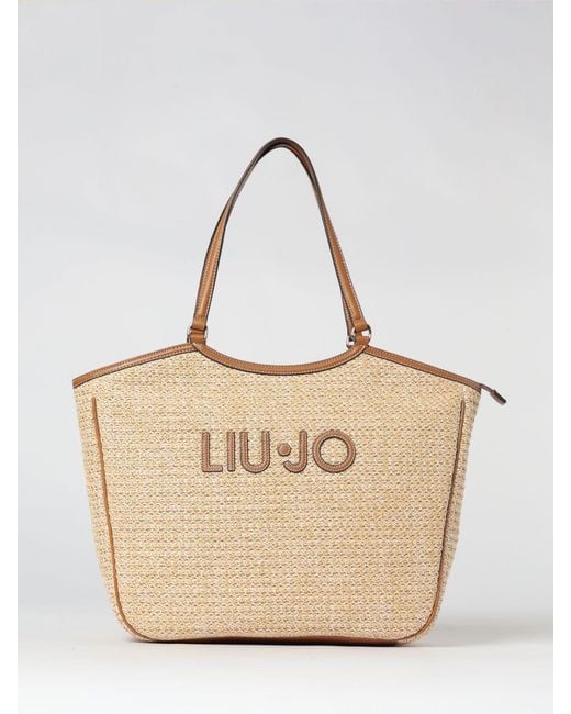 Liu Jo Natural Raffia Bag With Logo