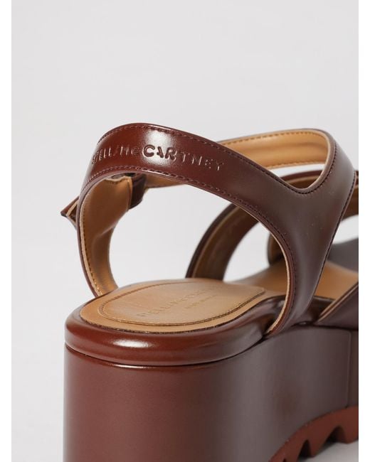 Stella McCartney Brown Platform Wedge Sandals With Saw-Edge Sole