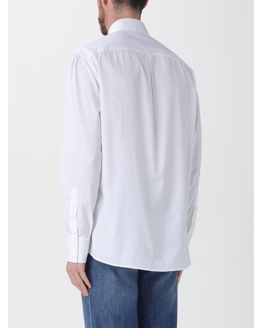 Brunello Cucinelli White Cotton Shirt for men