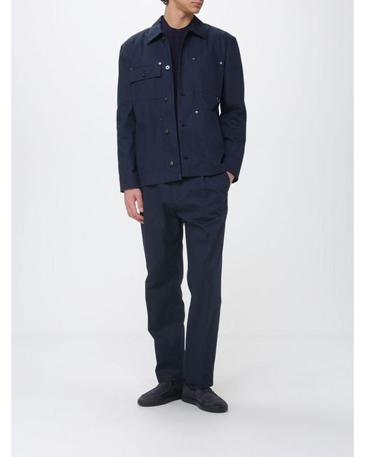 Paolo Pecora Blue Cotton Overshirt for men