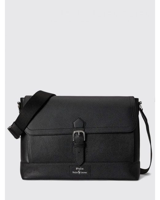 Polo Ralph Lauren Black Grained Leather Shoulder Bag for men