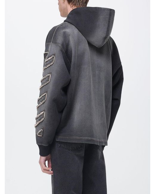 Off-White c/o Virgil Abloh Gray Oversized Cotton Hoodie With Contrasting Logo for men