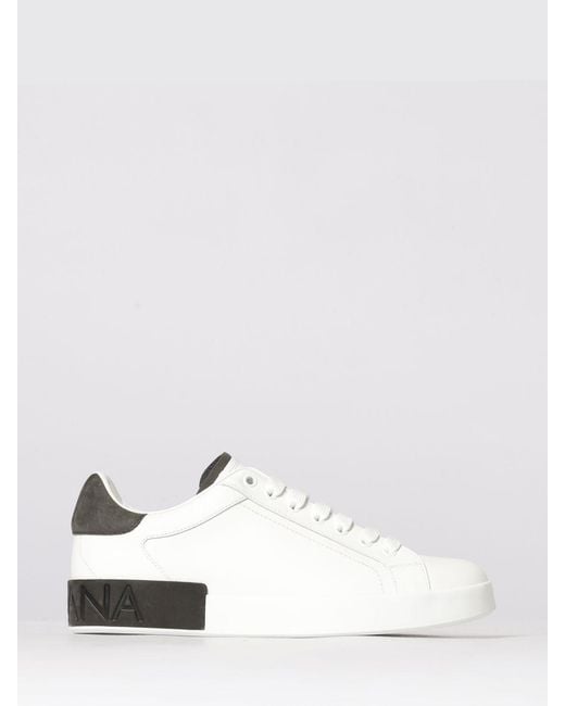 Dolce & Gabbana White Dolce &Amp Gabbana Portofino Leather Sneakers for men