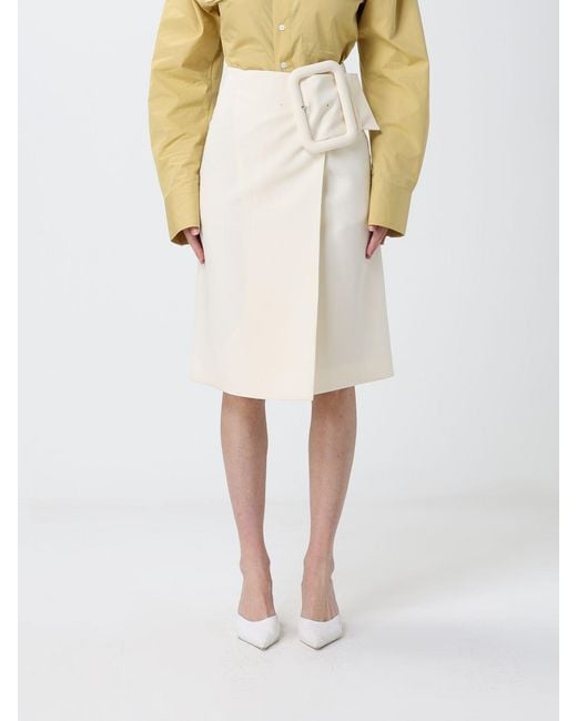 AMI Natural Virgin Wool Wrap Skirt