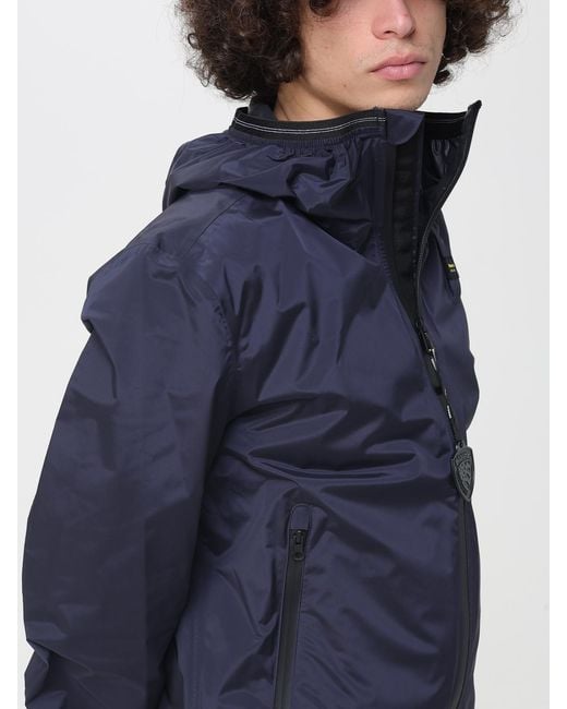 Blauer Blue Hooded Polyester Windbreaker for men