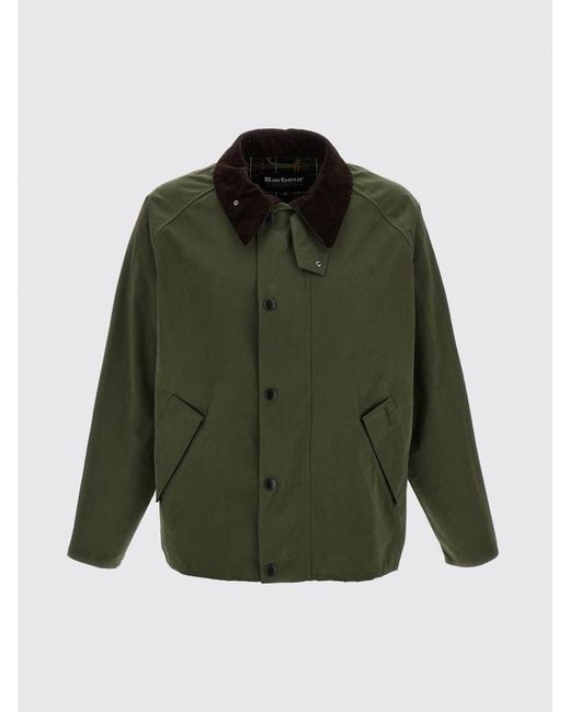 Barbour Green Transporter Oversized Casual Waxed Cotton Jacket for men