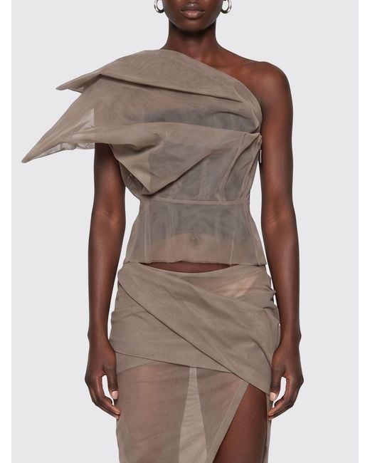 Rick Owens Brown Nylon Top