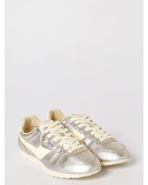 Autry Natural Windspin Laminated Leather Sneakers