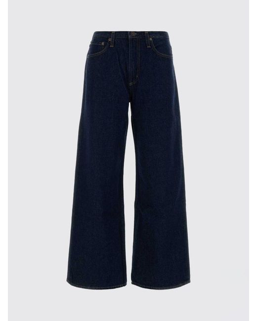 Jeans De Pernera Ancha De Denim De Algodón Regenerado Agolde de color Blue