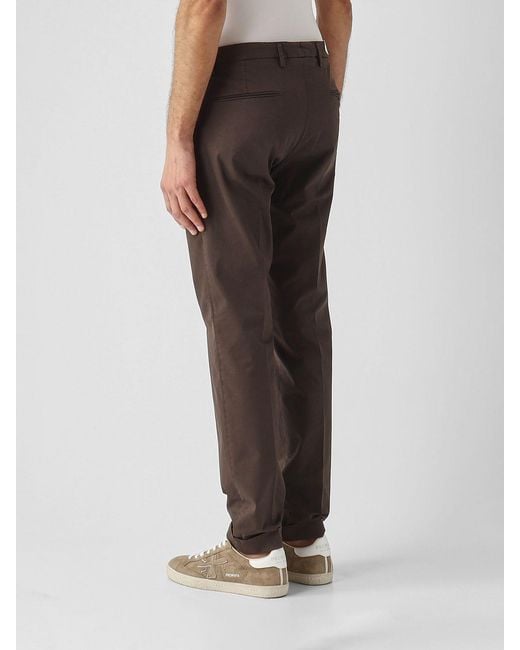 Briglia 1949 Gray Stretch Cotton Chino Trousers for men