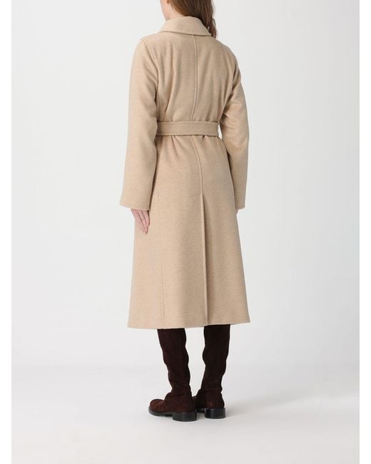 Max Mara Natural Double-Breasted Wool Coat