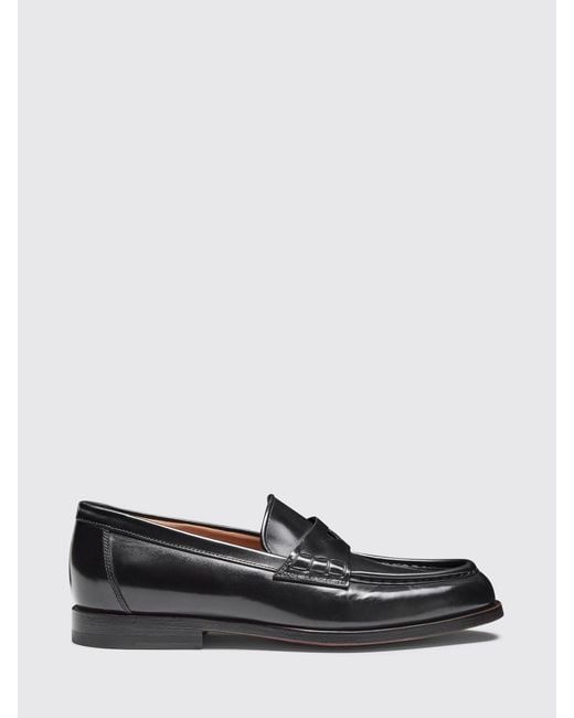 Santoni White Shiny Leather Loafers
