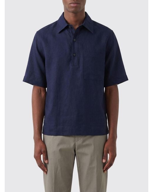 Hevò Blue Short-Sleeved Polo Shirt for men