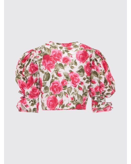 Chloé Blue ChloÉ Cotton Cropped Top With Floral Print
