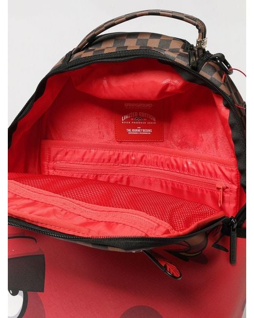 Sprayground Red Money Boy Chillin Graphic Print Backpack With Laptop Pocket for men