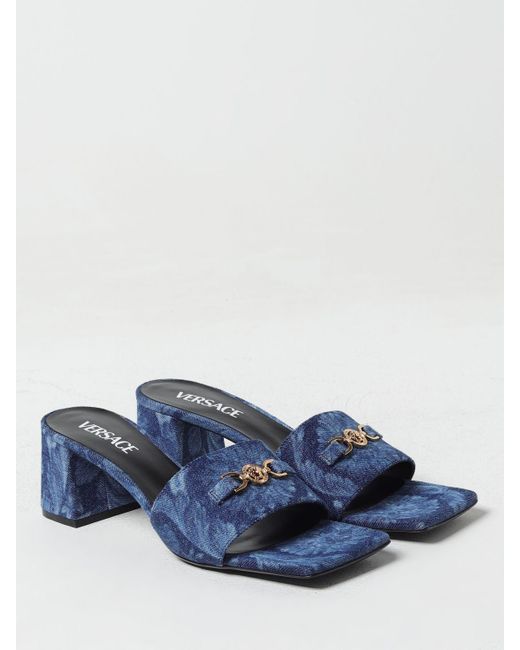 Versace Blue Heeled Sandals