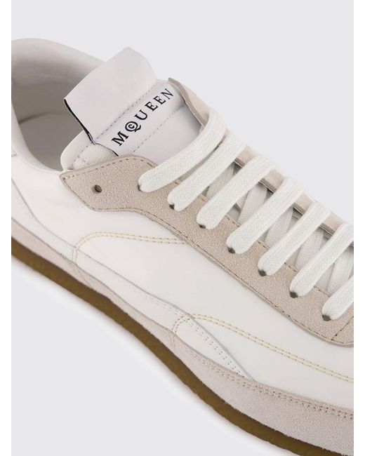 McQueen White Leather Sneakers for men