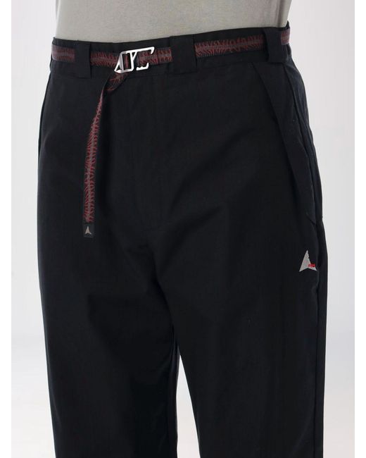 Roa Black Wide Leg Cotton Trousers for men