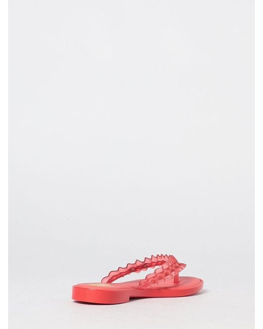 Melissa X Ganni Pink Ruched Pvc Thong Sandals With Low Heel