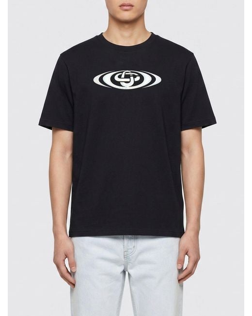 Casablanca Black Printed Organic Cotton T-Shirt for men