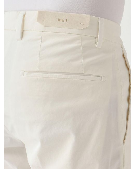 Briglia 1949 White Stretch Cotton Chino Trousers for men