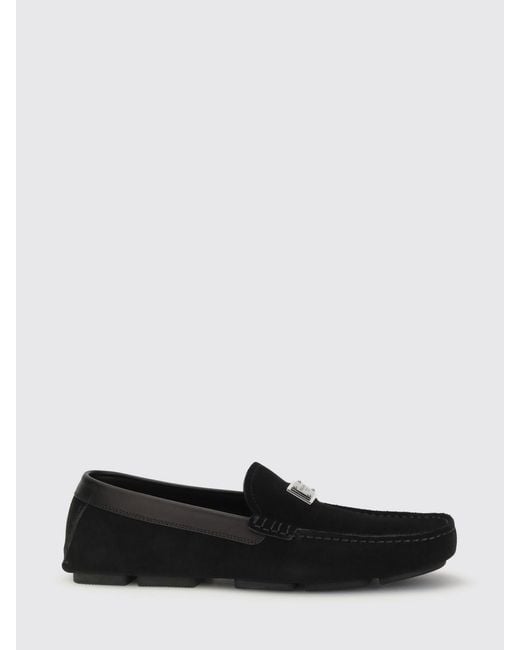 Dolce & Gabbana White Dolce &Amp Gabbana Driver Suede Loafers for men